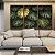 Trio de Quadros Costela de Adão Verde Dourado Natureza Canvas Moldura - Imagem 4