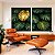 Duo de Quadros Costela de Adão Verde Dourado Natureza Canvas Moldura - Imagem 3