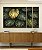 Trio de Quadros Estilizados Costela de Adão Verde Dourado Natureza Canvas Moldura - Imagem 3