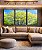 Trio de Quadros Árvore Verde Claro Céu Azul Claro Natureza Canvas Moldura - Imagem 3