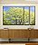 Trio de Quadros Estilizados Árvore Verde Claro Céu Azul Claro Natureza Canvas Moldura - Imagem 5
