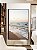 Quadro Vertical Praia Céu Claro Laranja Pássaros Mar Canvas Moldura - Imagem 1