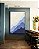 Quadro Vertical Abstrato Degradê Textura Marfim Azul Canvas Moldura - Imagem 4
