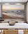 Quadro Horizontal Praia de Mar Sereno e Céu Azul Laranja Canvas Moldura - Imagem 2
