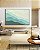 Quadro Horizontal Abstrato Degradê Textura Marfim Turquesa Canvas Moldura - Imagem 5