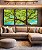 Trio de Quadros Árvore Frutífera Céu Azul Turquesa Natureza Canvas Moldura - Imagem 4