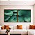 Duo de Quadros Quadrados Planta Hosta Folhagem Verde Natureza Canvas Moldura - Imagem 1