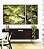 Trio de Quadros Estilizados Céu Azul Árvores Verde Intenso Natureza Canvas Moldura - Imagem 2