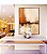 Quadro Vertical Abstrato Marrom Cobre Creme Marfim Canvas Moldura - Imagem 4