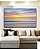 Quadro Horizontal Mar Prateado Céu Laranja Azul Movimento Canvas Moldura - Imagem 4