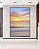 Quadro Vertical Mar Prateado Céu Laranja Azul Movimento Canvas Moldura - Imagem 3
