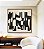 Quadro Quadrado Abstrato Traços Minimalistas Geométricos Preto Marfim Canvas Moldura - Imagem 1