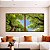 Duo de Quadros Quadrados Árvores Folhagem Verde Céu Limpo Natureza Canvas Moldura - Imagem 3
