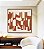 Quadro Quadrado Abstrato Traços Minimalistas Geométricos Laranja Marfim Canvas Moldura - Imagem 3