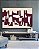 Quadro Horizontal Abstrato Traços Minimalistas Geométricos Vinho Marfim Canvas Moldura - Imagem 3