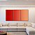 Trio de Quadros Abstrato Degradê Vermelho Laranja Pêssego Suave Canvas Moldura - Imagem 3