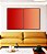 Duo de Quadros Abstrato Degradê Vermelho Laranja Pêssego Suave Canvas Moldura - Imagem 2