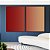 Duo de Quadros Abstrato Degradê Vermelho Laranja Pêssego Suave Canvas Moldura - Imagem 5