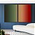 Duo de Quadros Abstrato Degradê Verde Folha Vermelho Canvas Moldura - Imagem 3