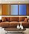 Trio de Quadros Abstrato Degradê Laranja Azul Canvas Moldura - Imagem 2