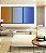 Trio de Quadros Abstrato Degradê Laranja Azul Canvas Moldura - Imagem 4