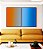 Duo de Quadros Abstrato Degradê Laranja Azul Canvas Moldura - Imagem 2