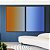Duo de Quadros Abstrato Degradê Laranja Azul Canvas Moldura - Imagem 5