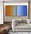 Duo de Quadros Quadrados Abstrato Degradê Laranja Azul Canvas Moldura - Imagem 2