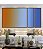 Trio de Quadros Estilizados Abstrato Degradê Laranja Azul Canvas Moldura - Imagem 3