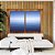 Duo de Quadros Mar Azul Profundo Céu Azul Relaxante Canvas Moldura - Imagem 1