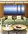 Trio de Quadros Estilizados Mar Azul Profundo Céu Azul Relaxante Canvas Moldura - Imagem 4