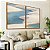 Duo de Quadros Dunas Areia Branca Mar Azul Claro Canvas Moldura - Imagem 5
