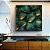 Quadro Quadrado Folhas Plantas Verde Dourado Tropical Canvas Moldura - Imagem 2