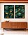 Duo de Quadros Folhas Plantas Verde Dourado Tropical Natureza Canvas Moldura - Imagem 3