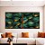 Duo de Quadros Quadrados Folhas Plantas Verde Dourado Tropical Natureza Canvas Moldura - Imagem 1