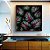 Quadro Quadrado Folhas Plantas Verde Magenta Tropical Natureza Canvas Moldura - Imagem 1