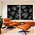 Duo de Quadros Folhas Plantas Verde Magenta Tropical Natureza Canvas Moldura - Imagem 2