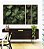 Trio de Quadros Estilizados Verde de Planta Antúrio Tropical Natureza Canvas Moldura - Imagem 2