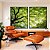 Duo de Quadros Árvore Folhas Verdes Vibrantes Natureza Canvas Moldura - Imagem 1