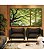 Trio de Quadros Estilizados Árvore Folhas Verdes Vibrantes Natureza Canvas Moldura - Imagem 3