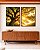 Duo de Quadros Árvore Céu Luzes Douradas Sol Natureza Canvas Moldura - Imagem 1