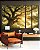 Trio de Quadros Estilizados Árvore Céu Luzes Douradas Sol Natureza Canvas Moldura - Imagem 4