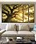 Trio de Quadros Estilizados Árvore Céu Luzes Douradas Sol Natureza Canvas Moldura - Imagem 5