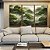 Trio de Quadros Floresta Árvores Verdes Neblina Natureza Canvas Moldura - Imagem 5