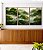 Trio de Quadros Floresta Árvores Verdes Neblina Natureza Canvas Moldura - Imagem 2
