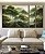 Trio de Quadros Estilizados Floresta Árvores Verdes Neblina Natureza Canvas Moldura - Imagem 4