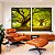 Duo de Quadros Árvores Em Floresta Natureza Folhas Claridade Natureza Canvas Moldura - Imagem 2