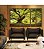 Trio de Quadros Estilizados Árvores Em Floresta Folhas Claridade Natureza Canvas Moldura - Imagem 3