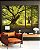 Trio de Quadros Estilizados Árvores Em Floresta Folhas Claridade Natureza Canvas Moldura - Imagem 1