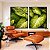 Duo de Quadros Planta Folha Verde Claro Vivo Natureza Canvas Moldura - Imagem 3